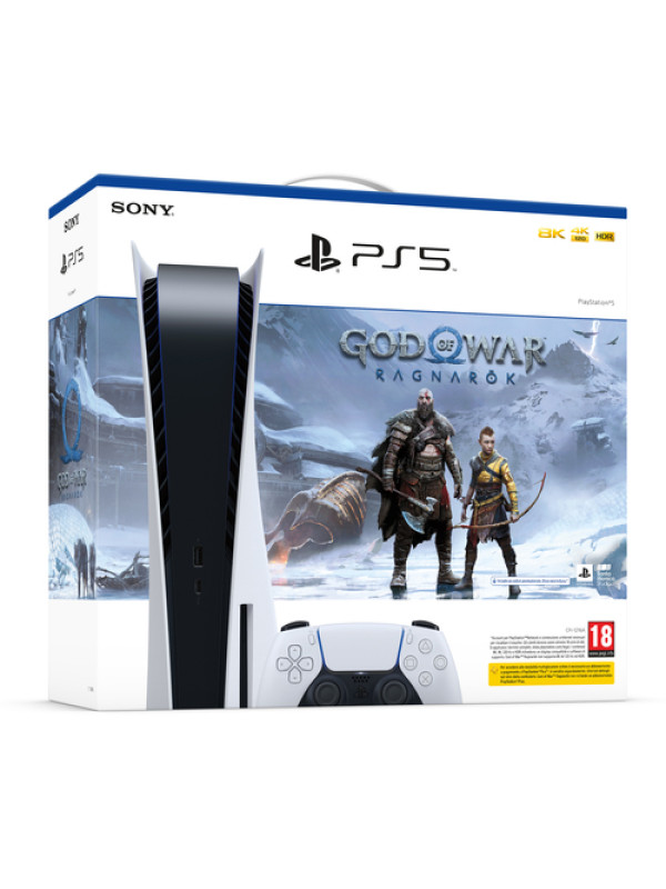 Sony PlayStation 5 Standard + God of War RagnarA?k 825 GB Wi-Fi Nero, Bianco - (SON PS5 825GB STD C+GOW: RAG VCH 9449997)